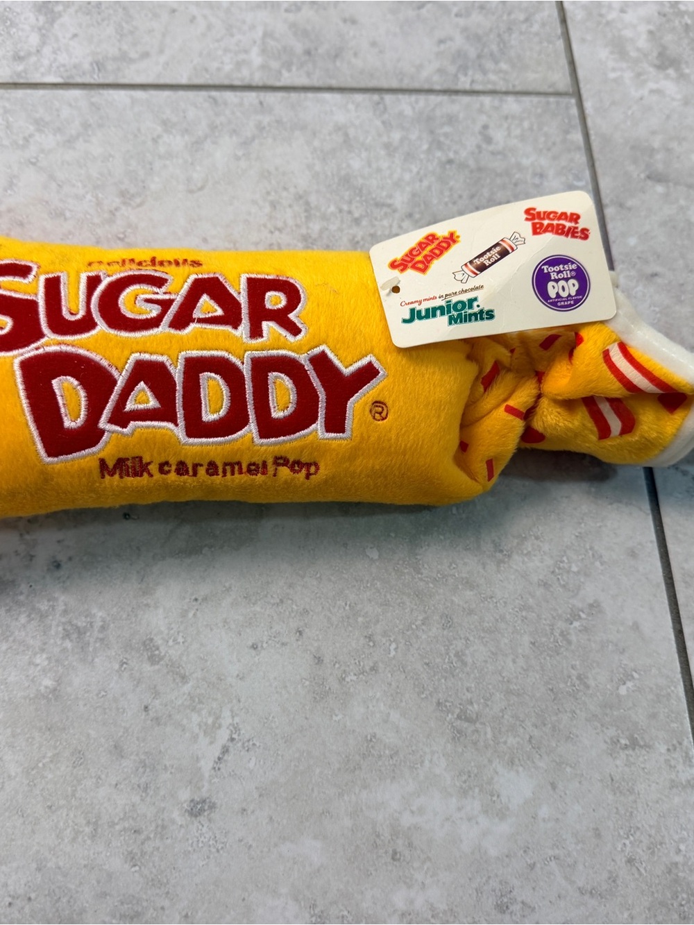 Vintage Sugar Daddy Plush Candy Pillow Toy Tootsie Roll Sugar Babies 2004